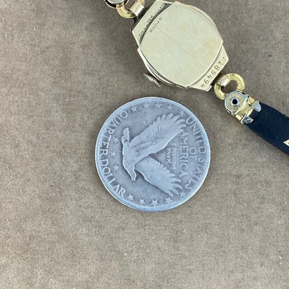 Vintage 1930’s Bulova 17 Jewel Movement 10K GF White Gold & 4 Diamonds - Picture 9 of 10